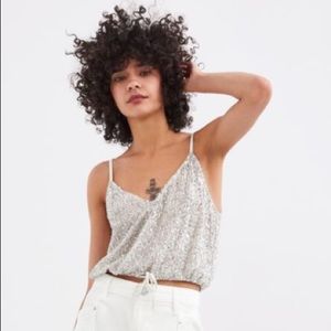 Silver sequin tank top